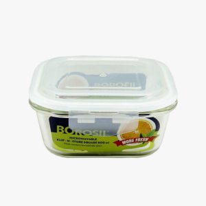 BOROSIL Microwavable Klip & Store Square 800 Ml
