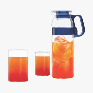 BOROSIL Aqua Set Marina 1.3 Ltr + Vision Medium ( Set Of Glass & Jar)