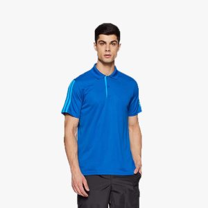 ADIDAS Collared T-Shirt Dry Fit Blue 100% Polyster