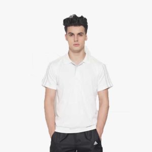 ADIDAS Collared T-Shirt Dry Fit White 100% Polyster