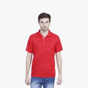 ADIDAS Collared T-Shirt Dry Fit Red 100% Polyster