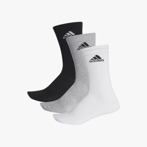 ADIDAS Socks, Black/Mid-Grey Heather/White, 59.5% Cotton-32.6% Polyster-5.6% Nylon-2.3% Elastane
