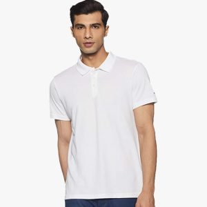 ADIDAS T-Shirt, White, Collared, Pc 60:40